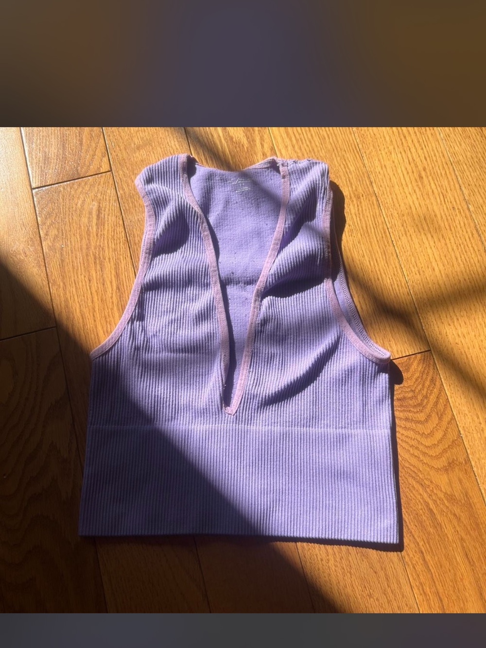 RIBBED LAVENDER CROPPED TANK TOP SIZE SMALL